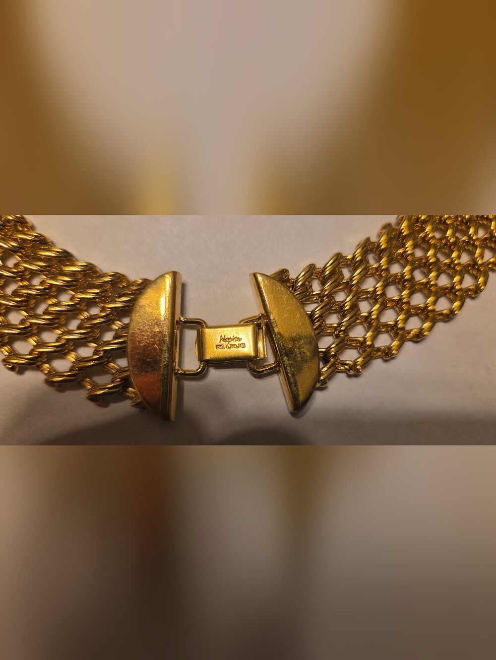 Vintage Napier Gold Mesh Link Necklace - Picture 3 of 3